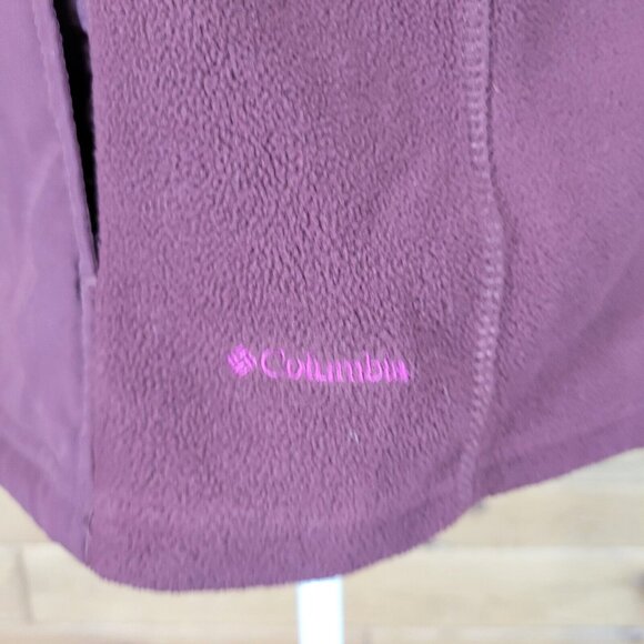 Columbia Sportwear Womens Size Large Full Zip Vest Stand Collar Pockets Maroon - Picture 6 of 8